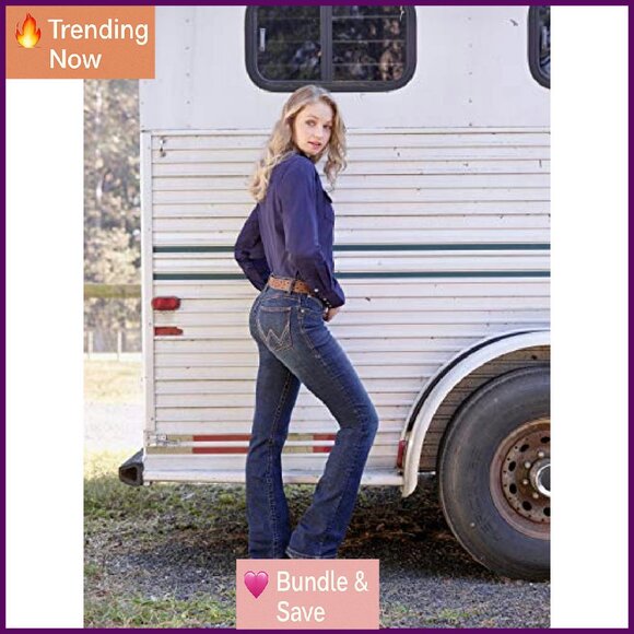 Premium Patch Mae Mid Rise Riding Jeans Boot Cut Fit - Picture 4 of 7